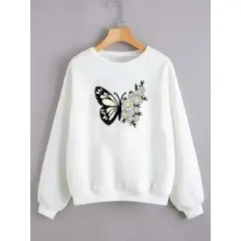 Sleeve Printed Women Sweatshirt 